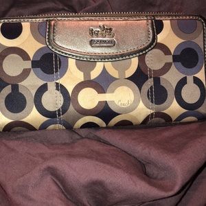 Blue multicolor coach wallet